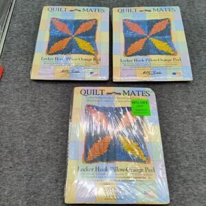 3X MCG Textiles Quilt Mates Locker Hook Pillows Orange Peel Style 38542 NEW